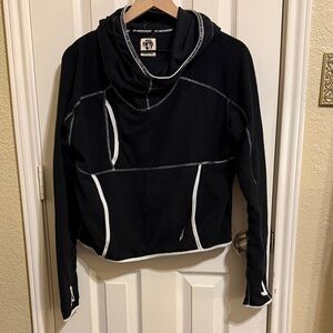 Black free people Athletic Hoodie with Contrast Piping